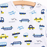 HelloBaby Erkek Kısa Kol Araba Desenli Bisiklet Yaka Pijama Takımı