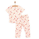 HelloBaby Kısa Kol Unicorn Desenli Bisiklet Yaka Pijama Takımı