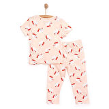 HelloBaby Kısa Kol Unicorn Desenli Bisiklet Yaka Pijama Takımı