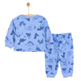 HelloBaby Uzun Kol Dinazor Desenli Bisiklet Yaka Pijama Takımı