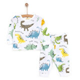HelloBaby Uzun Kol Sevimli Dinazor Desenli Bisiklet Yaka Pijama Takımı