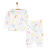 HelloBaby Kız Renkli Unicorn Desenli Uzun Kol Pijama Takımı