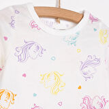 HelloBaby Kız Renkli Unicorn Desenli Uzun Kol Pijama Takımı