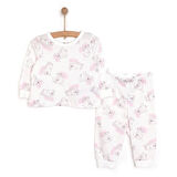 HelloBaby Kız Sevimli Ayı Desenli Uzun Kol Pijama Takımı