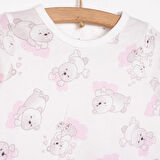 HelloBaby Kız Sevimli Ayı Desenli Uzun Kol Pijama Takımı