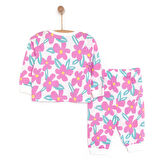 HelloBaby Kız Büyük Çiçek Desenli Uzun Kol Pijama Takımı