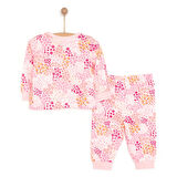 HelloBaby Kız Mini Çiçek Desenli Uzun Kol Pijama Takımı