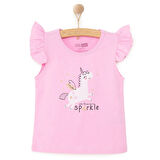 HelloBaby Basic Kız Melek Unicorn Baskılı Atlet T-shirt Kız Bebek