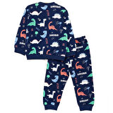 HelloBaby Basic Erkek Dinozor Desenli Eşofman Takımı Erkek Bebek
