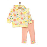 Bebetto Yenidoğan Aloha Sweatshirt-Kapüşonlu Hırka-Alt 3lü Takım Kız Bebek