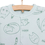 Bebetto Yenidoğan Organic Sleepy Cat Uni Kısa Tulum Unisex