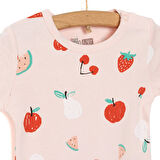 HelloBaby Hayvan Desenli Kısa Kol Body Kız Bebek