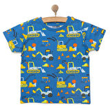 HelloBaby Basic Erkek Kepçe Desenli T-Shirt Erkek Bebek