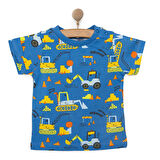 HelloBaby Basic Erkek Kepçe Desenli T-Shirt Erkek Bebek