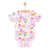 HelloBaby Hayvan Desenli Kısa Kol Body Kız Bebek