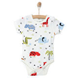 HelloBaby Hayvan Desenli Kısa Kol Body Erkek Bebek