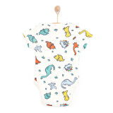 HelloBaby Dinazor Desenli Kısa Kol Body