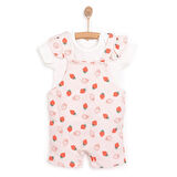 HelloBaby Basic Kız Çilek Desenli Şort Salopet-Tshirt Kız Bebek
