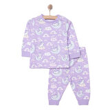 HelloBaby Kız Kedi Desenli Uzun Kol Pijama Takımı