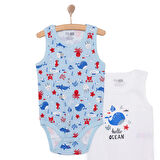 HelloBaby Deniz Desenli 2'li Atlet Body