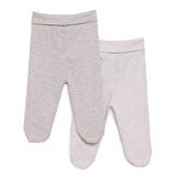 HelloBaby Unisex 2li Patikli Alt Ribana Bej