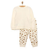 HelloBaby Basic Kız Kedi Baskılı Eşofman Takımı Kız Bebek
