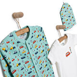 HelloBaby Erkek Tulum-Body-Şapka Erkek Bebek