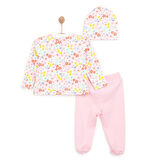 HelloBaby Kız Zıbın-Şapka-Patikli Alt Kız Bebek