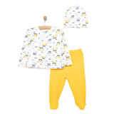 HelloBaby Erkek Zıbın-Şapka-Patikli Alt Erkek Bebek