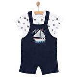 HelloBaby Basic Erkek Yelken Baskılı Şort Salopet-Tshirt Erkek Bebek