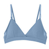 baby mom Anne Giyim Kapsız Emzirme Sütyeni Soft Lastikli Pedli Mavi