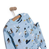 HelloBaby Uzun Kol Korsan Hayvanlar Desenli Bisiklet Yaka Pijama Takımı