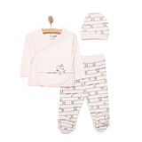 HelloBaby Kız Zıbın-Şapka-Patikli Alt Kız Bebek