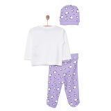 HelloBaby Kız Zıbın-Şapka-Patikli Alt Kız Bebek