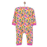 HelloBaby Kız Çiçek Desenli Uzun Kol Fermuarlı Patiksiz Tulum