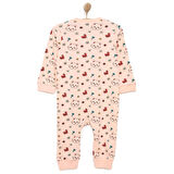 HelloBaby Kız Kedi Desenli Fermuarlı Patiksiz Tulum