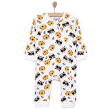 HelloBaby Kaplan Desenli Tekli Uzun Kol Fermuarlı Patiksiz Tulum