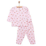 HelloBaby Kız Kiraz Desenli Uzun Kol Pijama Takımı