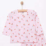 HelloBaby Kız Kiraz Desenli Uzun Kol Pijama Takımı