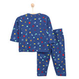 HelloBaby Uzun Kol Sayı Desenli Bisiklet Yaka Pijama Takımı