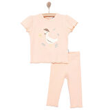 Bebetto Yenidoğan Cute Duck Tshirt-Patiksiz Alt Kız Bebek