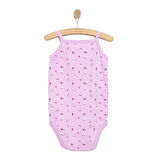 HelloBaby Kız Bebek  İp Askılı Body Ribana Kumaş Çıtçıtlı İp Askılı Kol Lila