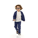 HelloBaby Erkek Bebek Gömlek Müslin Little Sailor Hakim Yaka Uzun Kol Ekru