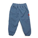 HelloBaby Kız Bebek Pantolon Denim Spring Memories Lastikli Paça İndigo