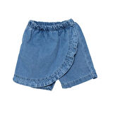 HelloBaby Kız Bebek Şort Denim Spring Memories Reçme Paça İndigo