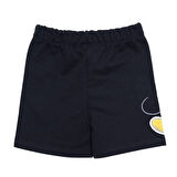 Disney Erkek Bebek Şort Mickey Mouse Reçme Paça Siyah 9 Ay