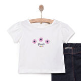 Luess Kız Çiçek Baskılı Tshirt-Tayt Kız Bebek