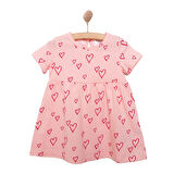 HelloBaby Basic Kız Kalp Desenli Elbise Kız Bebek