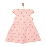 HelloBaby Basic Kız Şeftali Desenli Elbise Kız Bebek