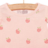 HelloBaby Basic Kız Şeftali Desenli Elbise Kız Bebek